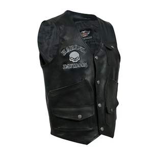 Gilet en cuir Harley Davidson Skull - Gilet en cuir authentique pour motards - Product Image 2