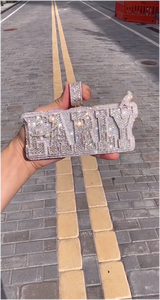 Collar con Colgante de Plata 925 Personalizado, Diseño Único, Completamente Cubierto de Circonitas, Corte Brillante Redondo, Estilo Hip Hop Moderno, con Cadena de Cuerda - Product Image 2