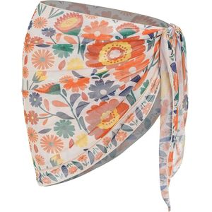 Ropa de Playa para Mujer, Estilo Boho, Falda Cruzada de Gasa Suave con Estampado Floral y Protección UV - Product Image 1