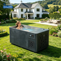 Baignoire de récupération commerciale pour bain de glace avec corps en acier inoxydable, refroidisseur connecté Wi-Fi et fonction ozone