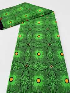 Tissu de coton imprimé à la cire véritable de haute qualité pagne de cire authentique pour l'artisanat et la mode de vêtements Ankara de Kinshasa - Product Image 2