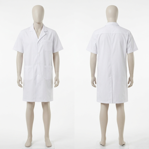 Blouse de laboratoire médicale blanche en tissu coton polyester 240 GSM de haute qualité avec panneau arrière et broderie de logo personnalisée - Product Image 2