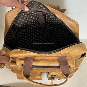 2026 Custom Full Grain Genuine Leather <b>Laptop</b> <b>Backpacks</b> Unisex Softback With Shoulder Straps And Multiple Pockets For Business - Product Image 6