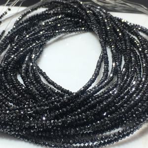 Black Diamond Uncut Loose Rondelle Shape <b>Stone</b> <b>Beads</b> Rough Polished - Product Image 2