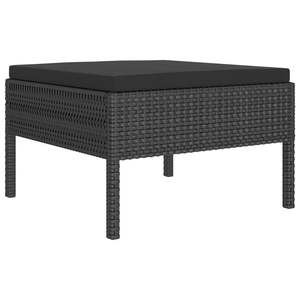 Conjunto de Muebles de Jardín de Ratán Sintético Negro con Acero con Recubrimiento en Polvo y Poliéster, Colección de Muebles Duraderos para Exteriores - Product Image 3