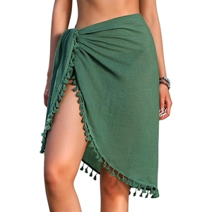 Beach <b>Sarong</b> Cover Up <b>Wraps</b> for Women Swimsuit Coverups Tassels Bikini Short Skirts for Swimwear - Product Image 2