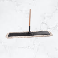 Tête de balai serpillère plate KSR à franges coupées en coton, écologique, robuste, industrielle, auto-essoreuse, réutilisable, pour usage commercial et domestique