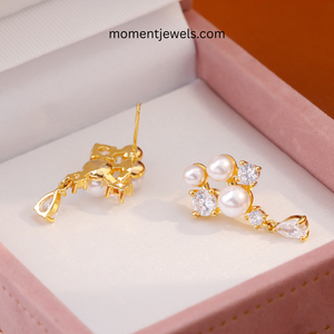 Pendientes Elegantes de Perlas Colgantes para Mujer, con Borlas Brillantes, Sensación de Alta Gama, Lujo Ligero, Joyería de Perlas con Personalidad - Product Image 2