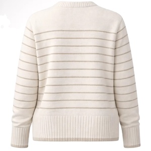 Pull-over long en maille côtelée douce et confortable pour femme, col montant, manches lanternes, très populaire - Product Image 2