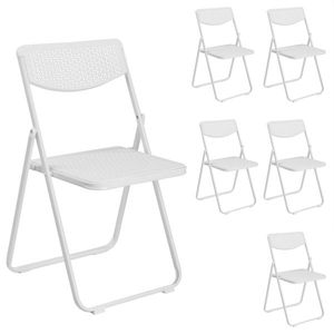 Set di 6 Sedie Pieghevoli in Plastica Leggere, Portatili e Impilabili per Eventi Interni ed Esterni, Uso Commerciale e Domestico - Product Image 5