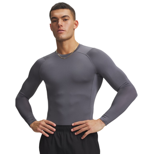 Motion Seam Mens <b>Long</b> <b>Sleeve</b> <b>Compression</b> <b>Shirts</b> O Neck Quick Dry Polyester Raglan Body Fit Training Baselayer Custom OEM Factory - Product Image 3