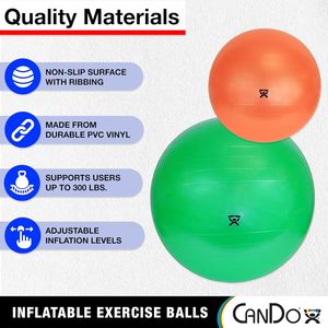 12\" Blue Non-Slip PVC Vinyl Inflatable Exercise <b>Ball</b> 300 Lbs <b>Weight</b> Capacity for Balance & Half <b>Ball</b> Workouts - Product Image 2