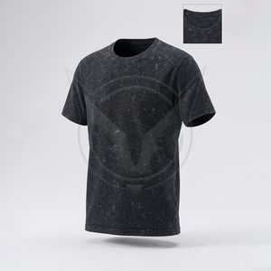T-shirt surdimensionné 100 % coton vintage délavé à l'acide, T-shirt délavé aux enzymes, T-shirts délavés aux minéraux pour hommes - Product Image 4