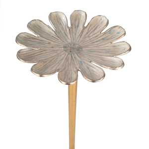 Mesa Consola Moderna y Duradera con Base de Aluminio Ecológico, Tapa con Diseño Floral, Hecha a Mano, Diseño Contemporáneo, Mueble para Sala de Estar - Product Image 3