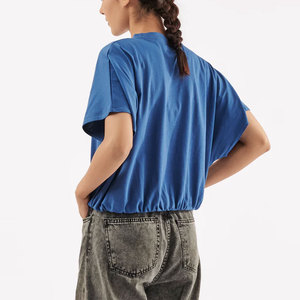Camisetas cortas deportivas para mujer, talla adulta, color personalizado, color sólido y estampado sólido, camisetas cortas para mujer - Product Image 2