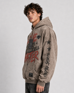 เสื้อฮู้ดดี้โอเวอร์ไซส์สไตล์วินเทจพิมพ์ลายกราฟิกสำหรับผู้ชาย เสื้อสตรีทแวร์ผ้าฝ้ายฟลีซพิมพ์ลายแฟชั่นแนวอเมริกัน - Product Image 4