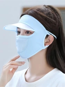 ผ้าคลุมหน้ากันแดดสำหรับผู้หญิง ผ้าไหมน้ำแข็งสำหรับฤดูร้อน ป้องกันรังสียูวี ระบายอากาศได้ดี เย็นสบาย เหมาะสำหรับขี่จักรยานกลางแจ้ง - Product Image 2