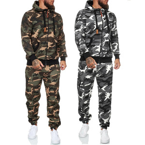 Custom Womens <b>Camouflage</b> Hooded <b>Tracksuit</b> 100% Polyester Full Zip Sweatshirt Pants Set Casual Winter Sportswear OEM - Product Image 5