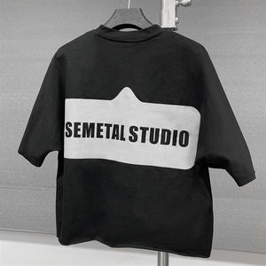 Camisetas de Gran Tamaño para Hombre, Estilo Urbano, de Algodón Premium, con Parches, Fabricantes de Camisetas de Diseñador de Alta Calidad con Logotipo Personalizado - Product Image 3