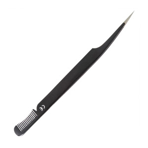 Pinces à cils droites et courbées en acier inoxydable, outils de beauté de précision - Product Image 2