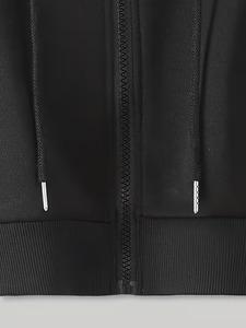 Women's Hooded Front Crop <b>Top</b> Hoodies Black Color <b>Cherry</b> Print Eco-Friendly Fleece Winter Style Short Solid Color Knitted Autumn - Product Image 4