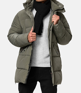 Veste longue matelassée pour homme, personnalisable, mode décontractée, OEM ODM, résistante à l'eau, polyester, pour l'hiver - Product Image 6