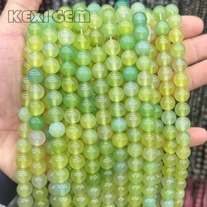 ลูกปัดหินอาเกตสีเขียวธรรมชาติขายส่ง ขนาด 6 มม. 8 มม. 10 มม. ลูกปัดอาเกตสีเขียวธรรมชาติทรงกลมเรียบสำหรับทำเครื่องประดับ - Product Image 4