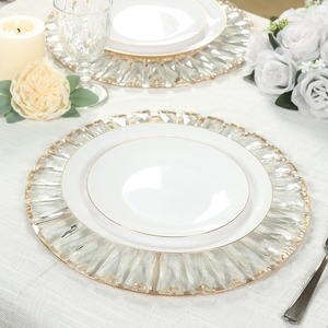 Assiette de service de luxe en cristal, idéale pour la table à manger, le service des invités et les cadeaux pour occasions spéciales, décoration d'Inde. - Product Image 5