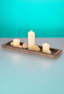 Bandeja Rectangular de Madera Hecha a Mano de Primera Calidad para Servir Alimentos y Bebidas, Bandeja de Madera Natural para Desayuno, Té, Café, Bocadillos - Product Image 4