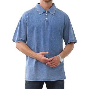 Camisetas Polo para Hombre, Manga Corta, Estilo Desgastado, Algodón Lavado, con Botones, Casuales, Verano, Color Sólido, Cómodas y Suaves - Product Image 3