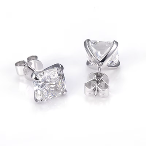 Boucles d'oreilles en diamant taille princesse de 2,63 carats certifiées IGI, cultivées en laboratoire, en platine, style classique, bijoux de mariage pour femmes - Product Image 2