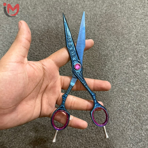 Tijeras de Peluquería Profesionales de 7 Pulgadas, Acero Inoxidable Afilado, Hoja Recta, para Diestros, Tijeras de Corte para Barbería, Tornillo Ajustable - Product Image 5
