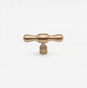 Poignée de meuble classique en laiton massif brossé en forme de T, design martelé, durable, pour tiroir, commode, armoire de cuisine - Product Image 4