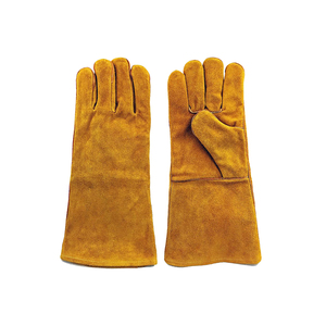 Gants de soudage TIG MIG en cuir de chèvre blanc et cuir croûte jaune, résistants à la chaleur, avec doublure ignifuge pour hommes, vente en gros - Product Image 6