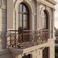 Rampe de balcon murale en aluminium, résistante à la rouille, facile à assembler, avec un design décoratif traditionnel et sécurisé