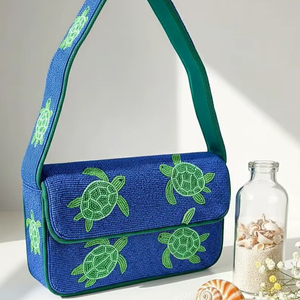 กระเป๋าถือลำลองประดับลูกปัดแก้วหลากสี รับรองโดย MS Handicraft ผลิตด้วยมือในอินเดีย ลูกปัดแบบกำหนดเอง รูปทรงแบบกำหนดเอง - Product Image 1