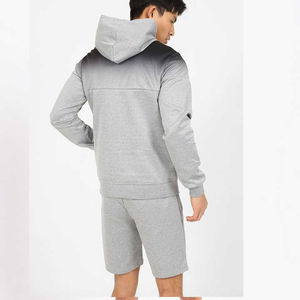 Vêtements de sport Streetwear été 100% polyester, ensemble de survêtement pour adultes, ensemble 2 pièces, sweat à capuche et short pour hommes - Product Image 3