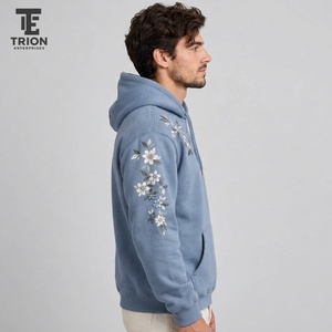 <b>Trendy</b> men embroidered <b>hoodie</b> brings warmth comfort and attractive embroidery making it ideal for casual days outdoor activities - Product Image 2