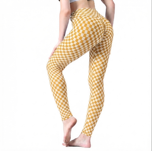 Leggings de sport pour femmes à prix raisonnable, logo et design personnalisés, en Spandex/Nylon respirant, taille haute, meilleur style - Product Image 2