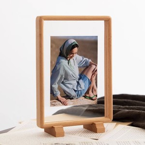 Wholesale Minimalist Wooden Photo <b>Frame</b> Rectangular Tabletop Vertical Natural Wood Durable - Product Image 1