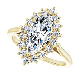 Anillo de Compromiso Gema by Creative Natural con Diamante Cultivado en Laboratorio, Corte Marquesa, Oro de 14K, Certificación IGI, Estilo Elegante para Mujer - Product Image 2