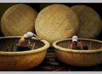 Panier de pêche traditionnel en bambou fait main décoratif