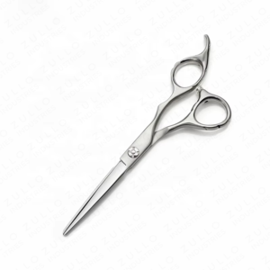 Professional Silver Stainless Steel Barber Hair Cutting Scissors Polished Finish Sharp Blade Beauty Salon <b>Tool</b> Custom Label - Product Image 2