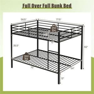Letto Singolo in Metallo Nero, Facile Montaggio, Altezza da Terra 12 Pollici, Peso Netto 79,5 Libbre, con Ringhiera di Sicurezza - Product Image 4