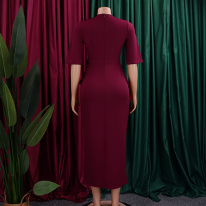 Robe moulante élégante et tendance pour femme SE11550, taille haute, couleur unie, avec volants et motif floral 3D - Product Image 6