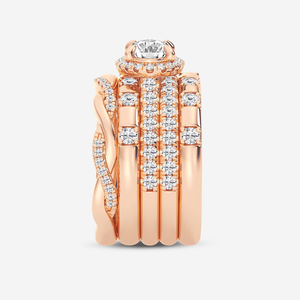 Meilleure bague empilable ovale de 2 1/4 carats en diamant de laboratoire, avec halo horizontal, bijou de mode pour femme - Product Image 2