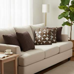 SOGA Ensemble de 5 housses de coussin décoratives modernes, marron chocolat foncé, tricot diamant et motifs géométriques rétro circulaires, pour coussins décoratifs et d'appoint - Product Image 2