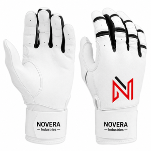 ถุงมือตีเบสบอลหนังแท้สั่งทำพิเศษจาก NOVERA INDUSTRIES แบบปิดด้วยแถบตีนตุ๊กแก สำหรับมือขวา/ซ้าย คุณภาพสูง แห้งเร็ว - Product Image 2