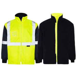Unisex Hi Vis Reflective Safety Work <b>Jacket</b> Windproof Quick Dry Thick Hooded StanHigh Quality Logo Custom Long Sleeve Workwear - Product Image 3