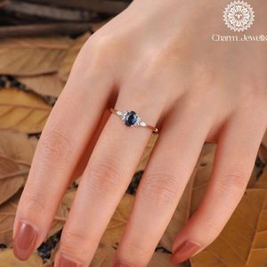 Charm Jewells <b>Cushion</b> Cut Moissanite Silver Engagement Ring Rose Gold Plated Prong Setting IGI Certified Women's Classic Wedding - Product Image 2
